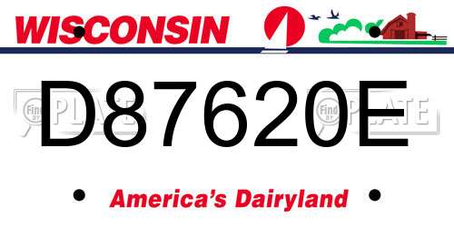 D87620E Wisconsin License Plate