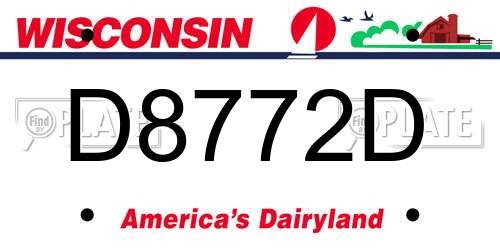 D8772D Wisconsin License Plate