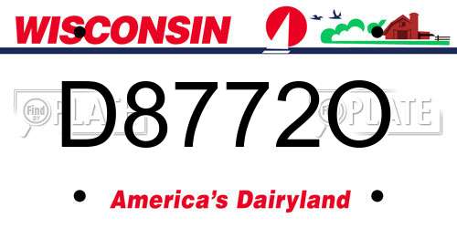 D8772O Wisconsin License Plate
