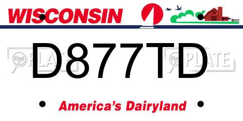 D877TD Wisconsin License Plate