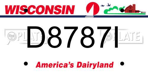 D8787I Wisconsin License Plate