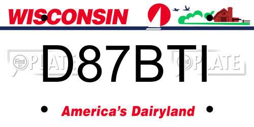 D87BTI Wisconsin License Plate