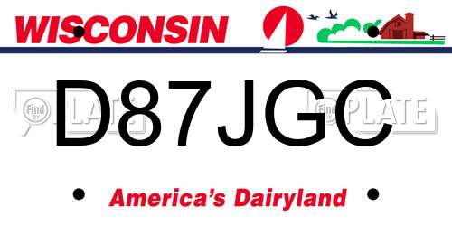 D87JGC Wisconsin License Plate