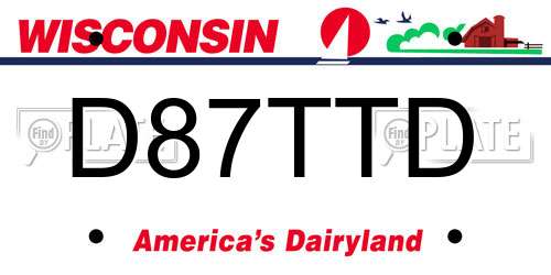 D87TTD Wisconsin License Plate