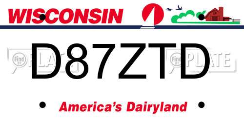 D87ZTD Wisconsin License Plate