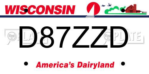 D87ZZD Wisconsin License Plate