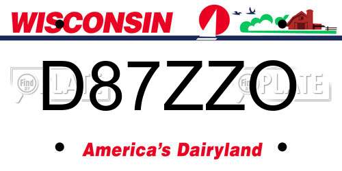 D87ZZO Wisconsin License Plate