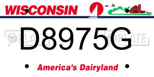 D8975G Wisconsin License Plate