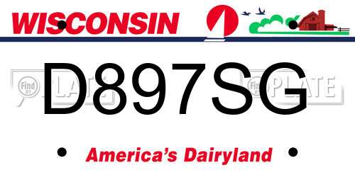 D897SG Wisconsin License Plate