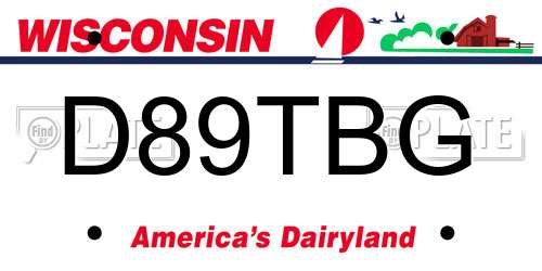 D89TBG Wisconsin License Plate