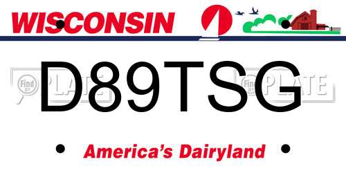 D89TSG Wisconsin License Plate