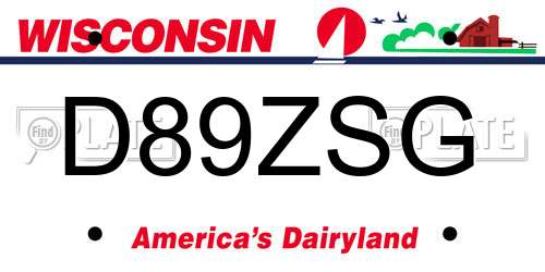 D89ZSG Wisconsin License Plate