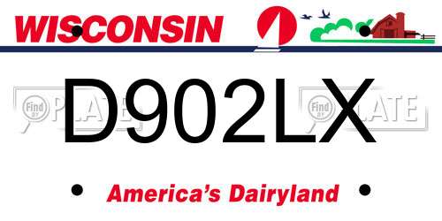 D902LX Wisconsin License Plate