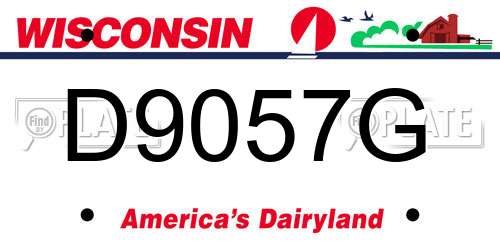 D9057G Wisconsin License Plate