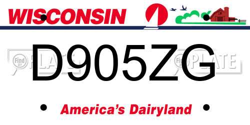 D905ZG Wisconsin License Plate