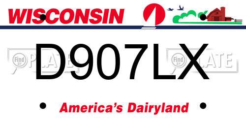 D907LX Wisconsin License Plate