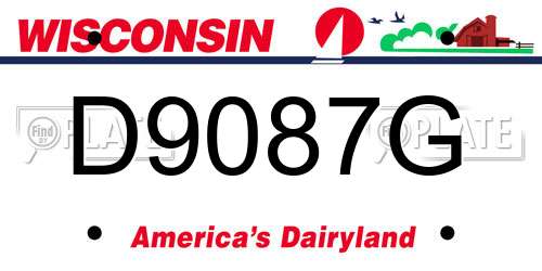 D9087G Wisconsin License Plate
