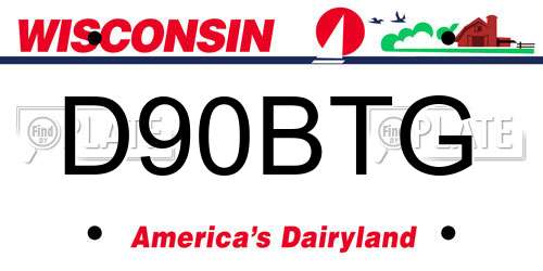 D90BTG Wisconsin License Plate