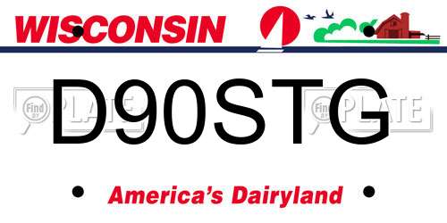 D90STG Wisconsin License Plate