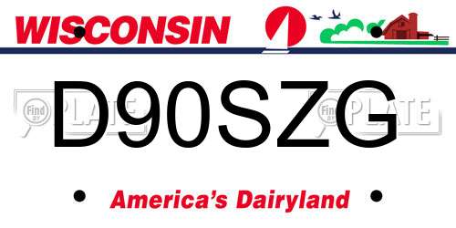 D90SZG Wisconsin License Plate