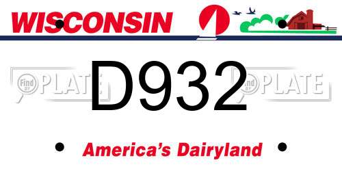 D932 Wisconsin License Plate