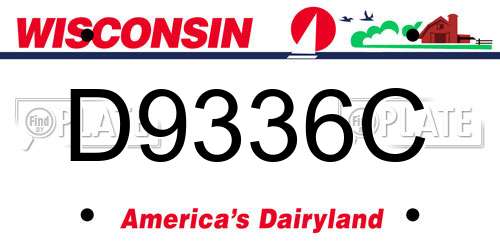 D9336C Wisconsin License Plate