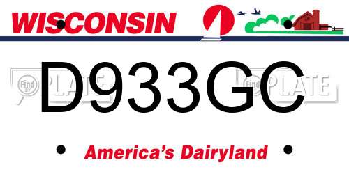 D933GC Wisconsin License Plate