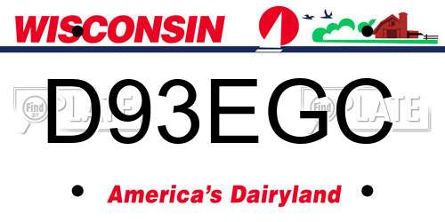 D93EGC Wisconsin License Plate