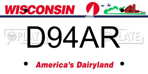 D94AR Wisconsin License Plate