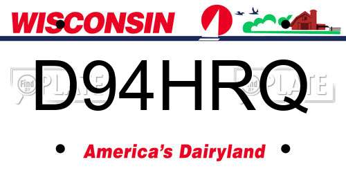 D94HRQ Wisconsin License Plate