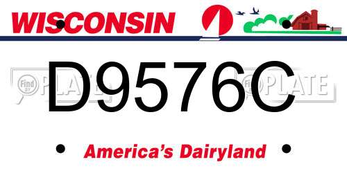 D9576C Wisconsin License Plate