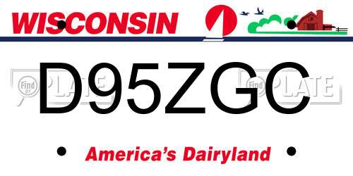 D95ZGC Wisconsin License Plate