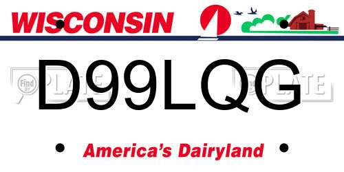 D99LQG Wisconsin License Plate