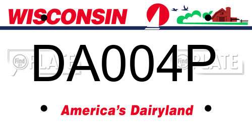 DA004P Wisconsin License Plate