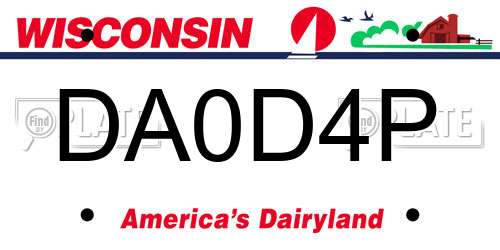 DA0D4P Wisconsin License Plate
