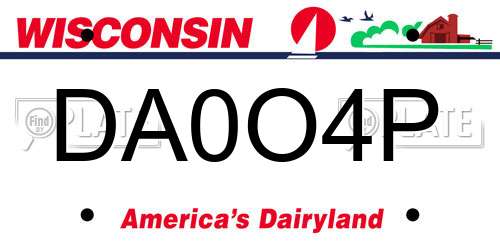 DA0O4P Wisconsin License Plate