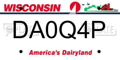 DA0Q4P Wisconsin License Plate