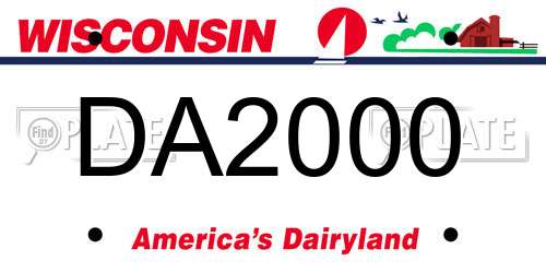 DA2000 Wisconsin License Plate