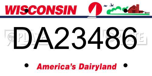 DA23486 Wisconsin License Plate