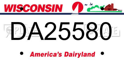 DA25580 Wisconsin License Plate