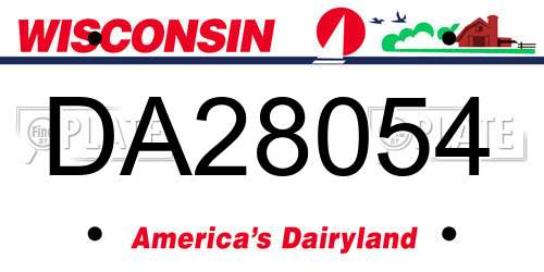 DA28054 Wisconsin License Plate