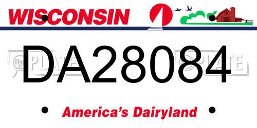DA28084 Wisconsin License Plate