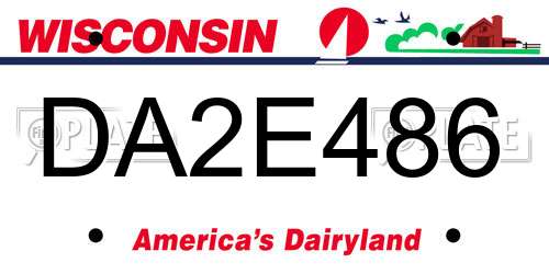 DA2E486 Wisconsin License Plate