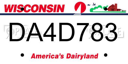 DA4D783 Wisconsin License Plate