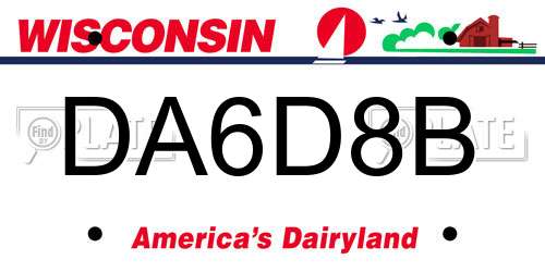 DA6D8B Wisconsin License Plate