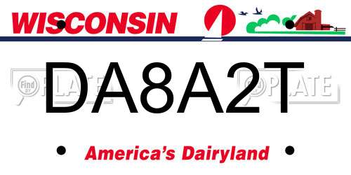 DA8A2T Wisconsin License Plate