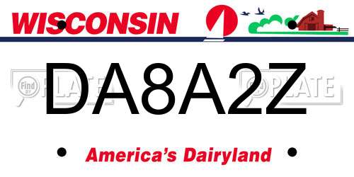 DA8A2Z Wisconsin License Plate