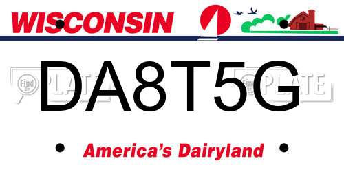DA8T5G Wisconsin License Plate