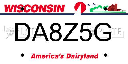 DA8Z5G Wisconsin License Plate