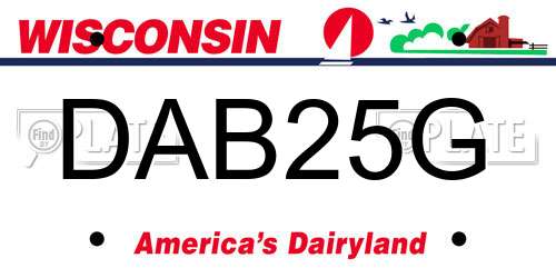 DAB25G Wisconsin License Plate